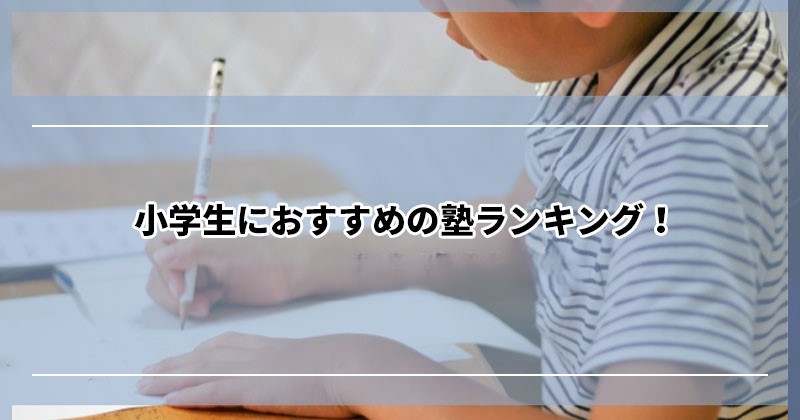 個別or集団、小学生におすすめの学習塾ランキング！